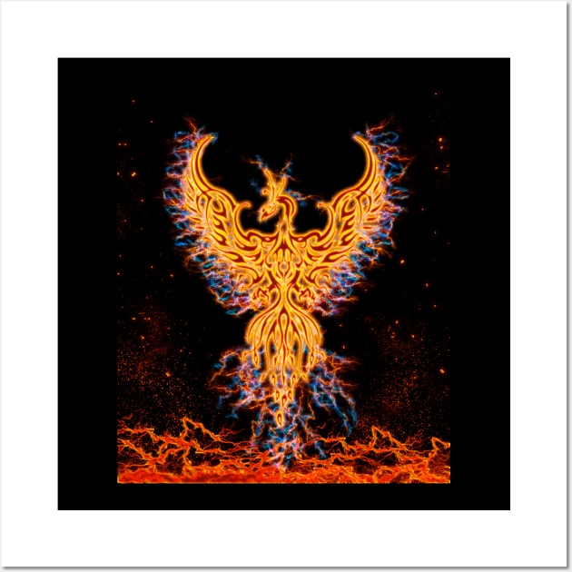 Golden Fenix Fire Storm Wall Art by Korvus78